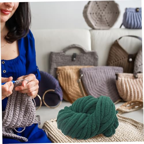 Hilo grueso para crochet de dos piezas verde oscuro mullido para tejer con brazos 5