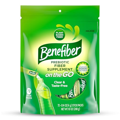 Image of Benefiber On The Go Prebiotic Fiber Supplement Powder for Digestive Health, Daily Fiber, Unflavored - 72 Sticks