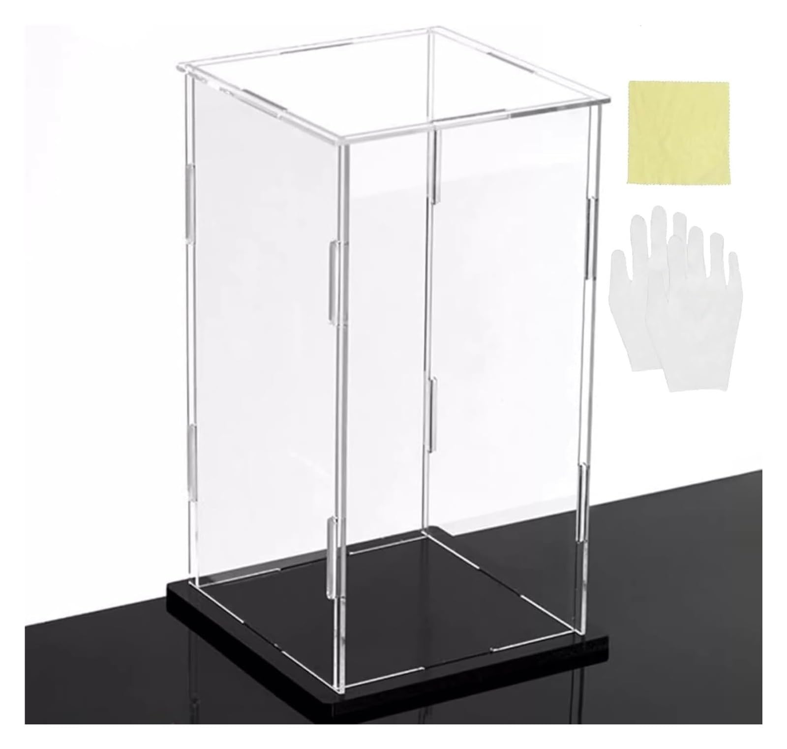 Acrylic Display Case, Acrylic Display Case, Black Base, White , Multiple Sizes(Black Base,30x30x40cm)