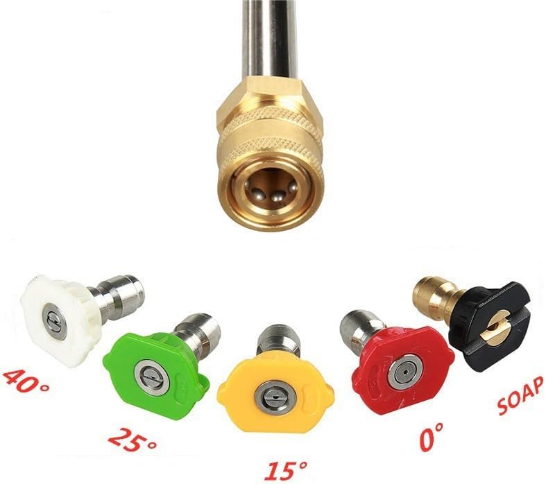 High Pressure Cleaning Nozzle With 30 Degree/90 Degree/U Shaped Types Washer Rod Adapter Kit Accessories Fit For K Series Stainless Steel Copper Washing Machine Spare Parts(90 Degree)