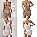 Bottone Bathing Suit Up for Women Hollow Out Bikinis Up Sleeveless Beach-Dress V-Neck Crochet Dress