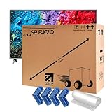 TV Boxes Kit for Moving House with Foam Corners & Bubble Wrap- Available Size 22 inch to 85 inch - Double Wall Solid Cardboard TV Box for Packing, Storing, Shipping | With Handles and Extra Strength