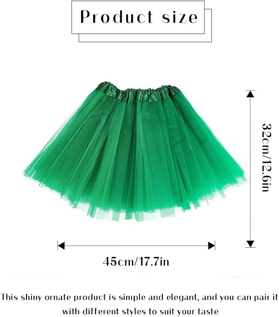 Miniatura 3 de EVILD Falda tutú para el día de San Patricio, tutú de ballet esponjoso verde, falda de baile de 3 capas, tutú de trébol, carnaval, ballet, vestir