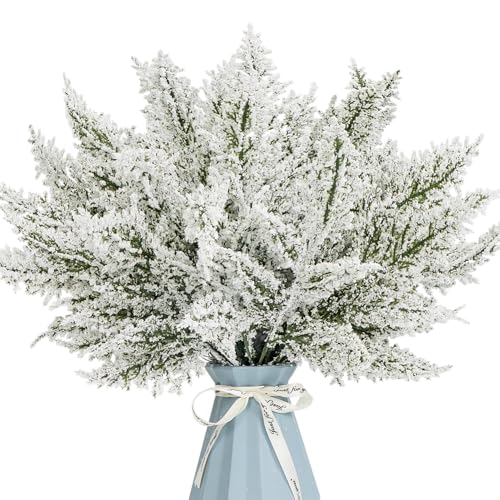 24PCS Artificial Pine Needles Branches 12.4' Christmas Greenery Stems Green Plants Fake Pine Sprigs...