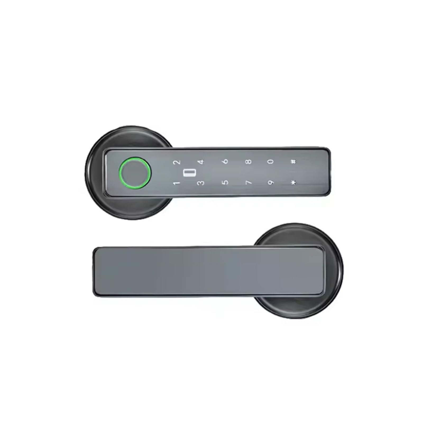 Smart Tuya SmartLife APP WiFi Control remoto tarjeta y contraseña, huellas dactilares y desbloqueo de llave, cerradura inteligente de manija de puerta para oficina