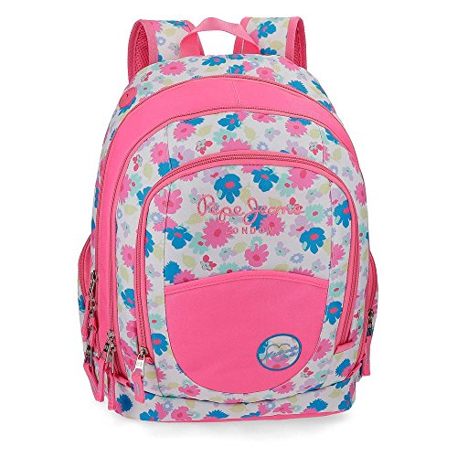 Pepe Jeans Kasandra Mochila Doble Compartimento Adaptable Multicolor 34x44x16 cms Poliéster