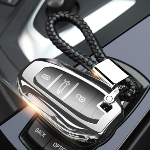 Funda de TPU para llave de coche Peugeot 5008 con acabado metálico de alta gama 4
