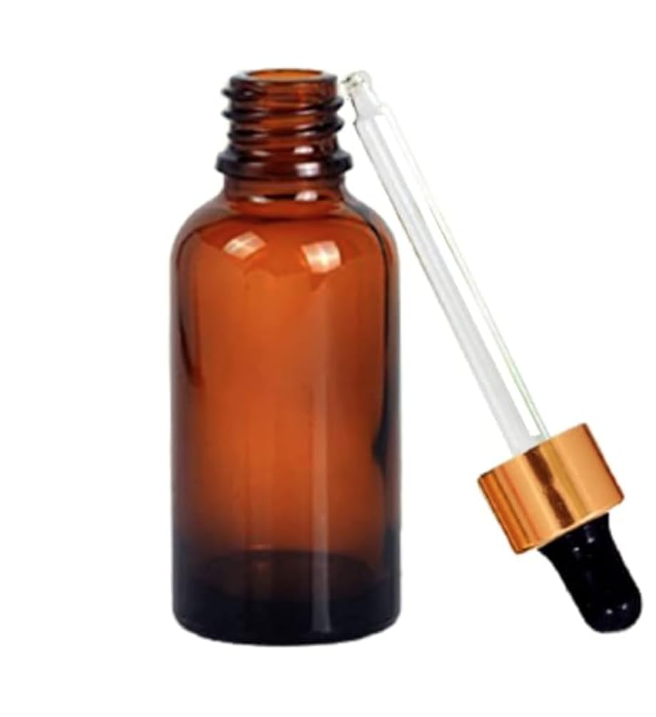 12 Psc - 30ml Glass Bottle with Dropper + Glass Pipette Golden Cap (Amber 30 ML - 3 Pieces)-picture-39