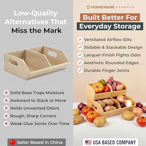 Potato and Onion Bamboo Bin