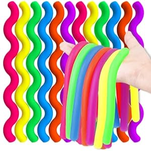 BUNMO Stretchy Strings 12pk | Super Calming Stretchy Worms | Squishy Toys for Sharing & Focus | Perfect Kids Party…