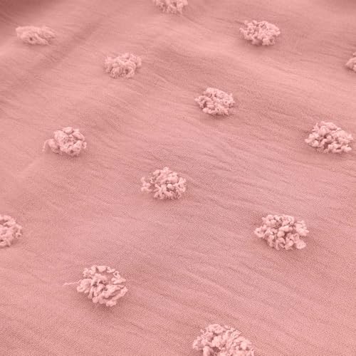 Teen Girls 2025 Summer Dresses Kids Polka Dot Dress Size 4-14 Years Solid Color Smocked Boho Square Neck Casual A Line Dress4