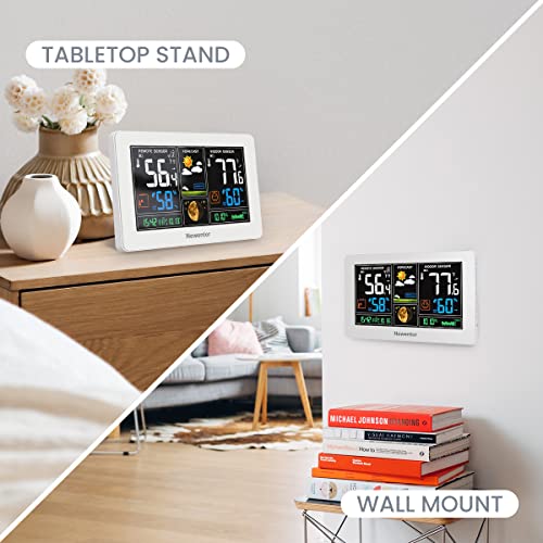 Image of Newentor Weather Station Wireless Indoor Outdoor Thermometer, White,1Sensor