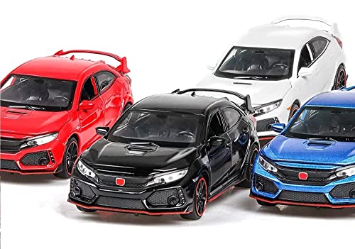 Image of 1:32 Honda CIVC Type R Scale Model Car - Exclusive Alloy Metal Pull Back Die Cast Car Toy with Openable Doors, Light & Music - Best Gifts for Kids【Colors as Per Stock】