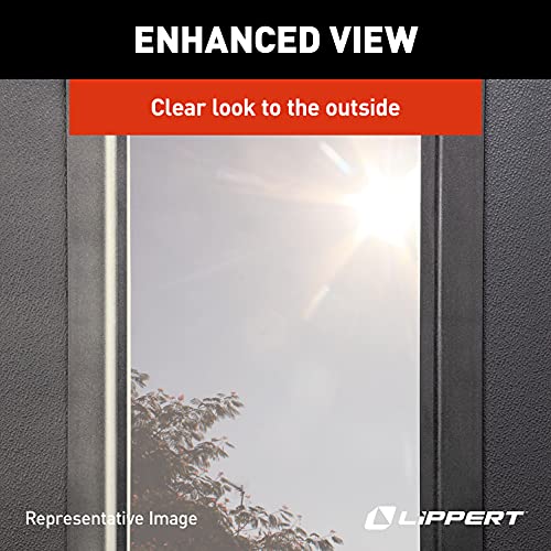 Lippert Components 806621 Thin Shade Complete Window Kit For Rv Entry Doors, Black #TOP4