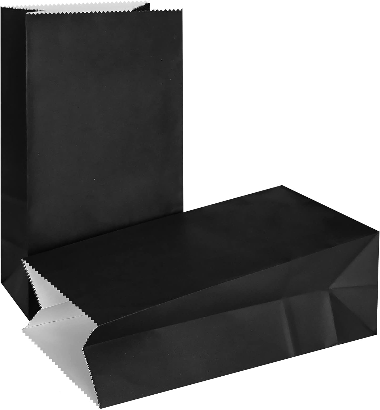 KEYYOOMY 50 CT Small Paper Bags Black Party Goodie Bags Party Favor Bag Paper Lunch Bag (Black, 50 CT, 9.4 X 5.1 X 3.1 In)
