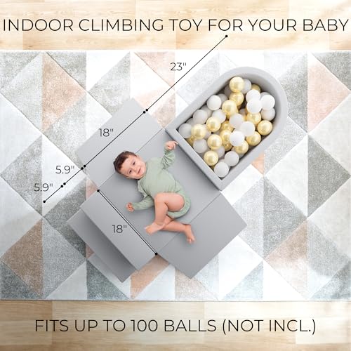ZICOTO Soft Foam Climbing Toy Set for Toddlers 1-3 - Includes Ball Pit & Climbing Blocks for Safe Indoor Fun