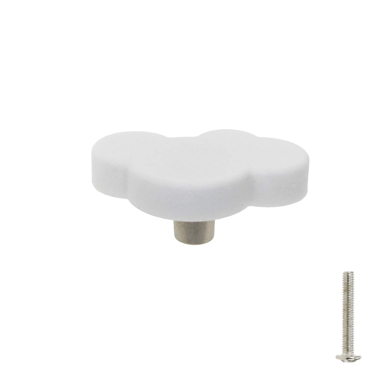 Mcredy Kids Door Knobs Cartoon Dresser Knobs Rubber White Cloud Cartoon Door Knob 2.09x1.22 (Lxw) Cute Cabinet Pulls for Kids' Room Cabinets, Doors, Dresser and Closets Pack of 8
