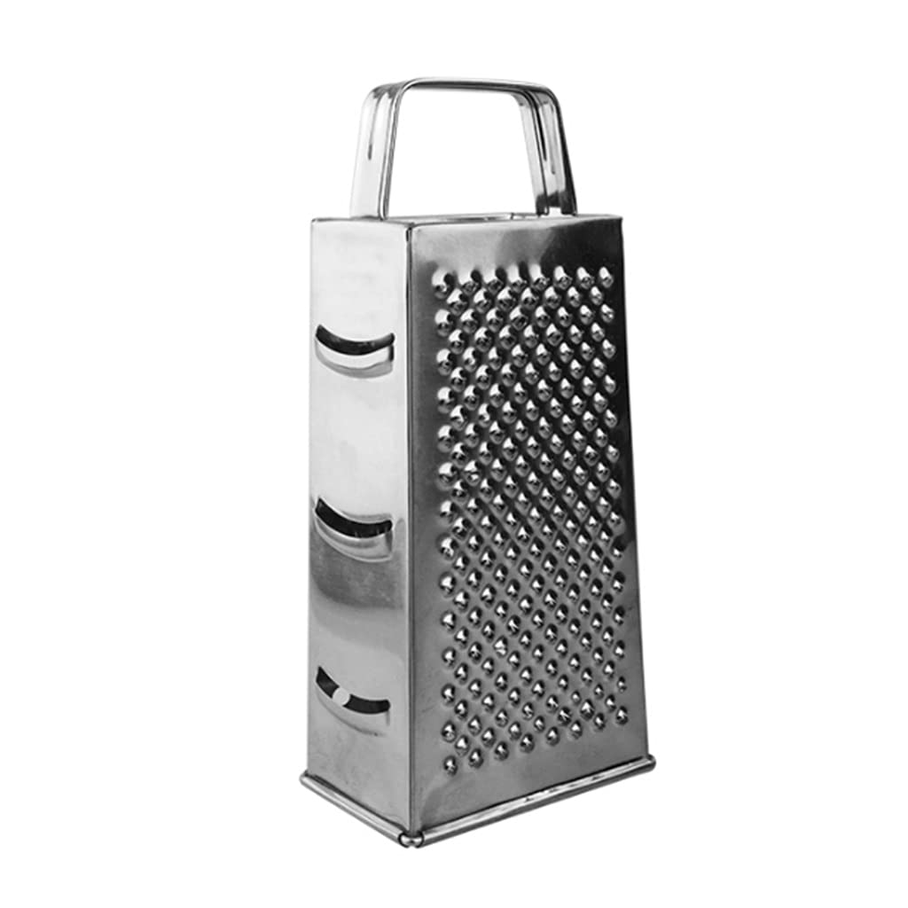Przybory kuchenne Targarka serowa Czterostronna wielofunkcyjna graterowa narzędzia do gotowania Grater Prosta obsługa Ręczna Tarka Profesjonalny (Color : Silver)