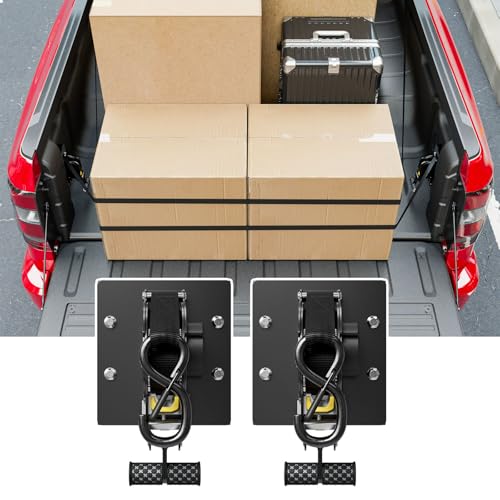 Image of SZYANG 2PCS Retractable Ratchet Straps Compatible with 2022-2026 Nissan Frontier Retractable Tie Down Straps Replacement for 2022-2026 Nissan Frontier Accessories