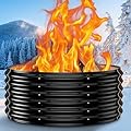 32 Inch Outdoor Fire Pit Ring,17'' Taller High Heat Resistant Wood Burning Firepit & Fireplace for Outside, Heavy Duty Galvanized Steel Fire Pits Bowl for Backyard Bonfire, Patio, Camping, Round