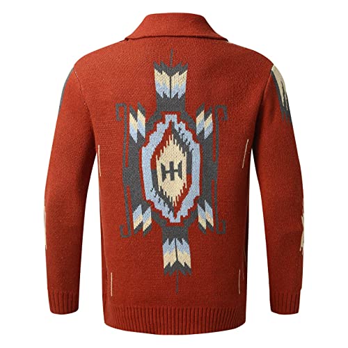 Mens Shawl Collar Cardigan Sweater Vintage Graphic Cardigan Rib Knit Casual Button Down Fall Winter Sweaters4