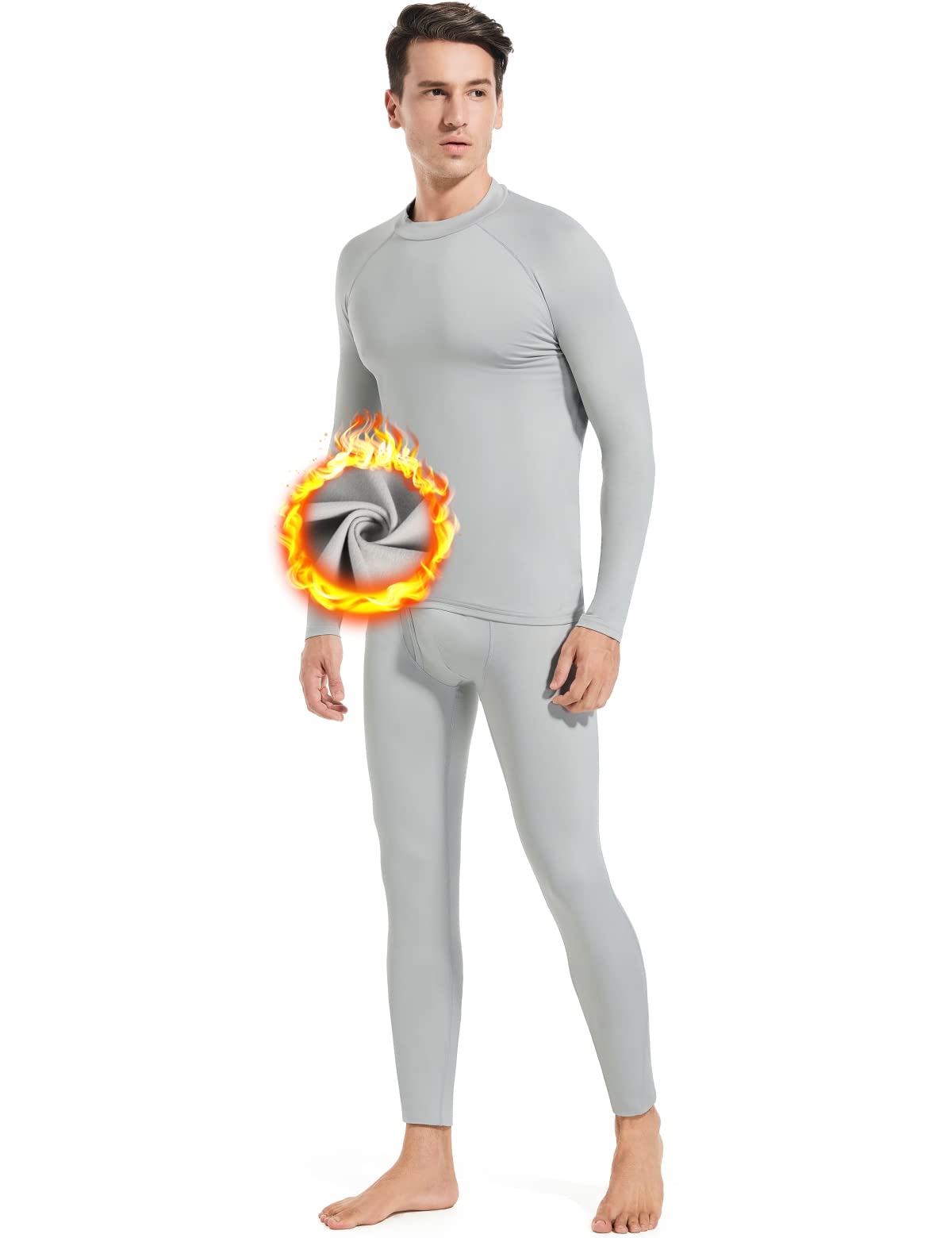 qualidyneThermal Underwear for Men Long Johns Fleece Lined Winter Warm Base Layer Set Bottom Top for Cold Weather