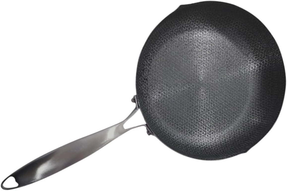 Honeycomb Grain Wok Ergonomic Stainless Steel Induction Frying Pan Nonstick Kitchen Cookware for All Stoves Versatile Cooking