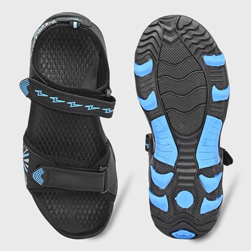 Image of Centrino Men's Phylon Sandals |Adjustable Velcro Strap Athletic Sandals |Geometric Wave Pattern Open Toe|Durable Rubber Sole Outdoor Water Sandals for Summer Beach Hiking Walking & Casual Wear (9352)