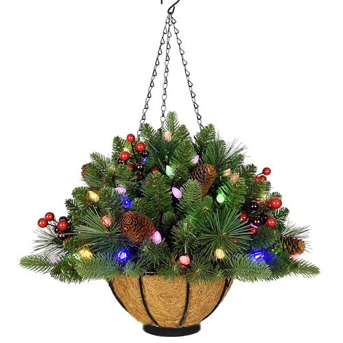 Amazon - 18-Inch Pre-Lit Christmas Hanging Basket - image 1