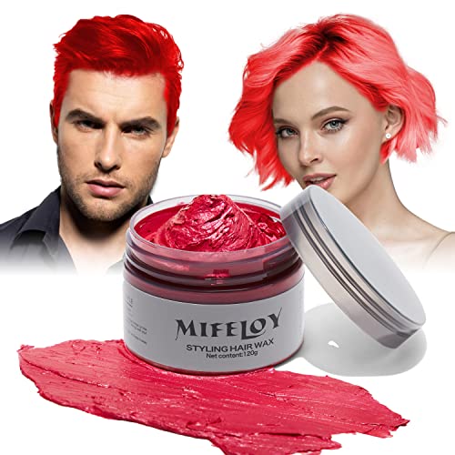 Rot Haartönung Temporäre Haarfarbe 4,23 Unzen, Instant Hair Cream Mud Natürliche Frisur Pomade, Männer Frauen Styling Haartone Wax, Haar Wachs für Party Cosplay Halloween Rot Haartönung Temporäre Haarfarbe 4,23 Unzen, Instant Hair Cream Mud Natürliche Frisur Pomade, Männer Frauen Styling Haartone Wax, Haar Wachs für Party Cosplay Halloween