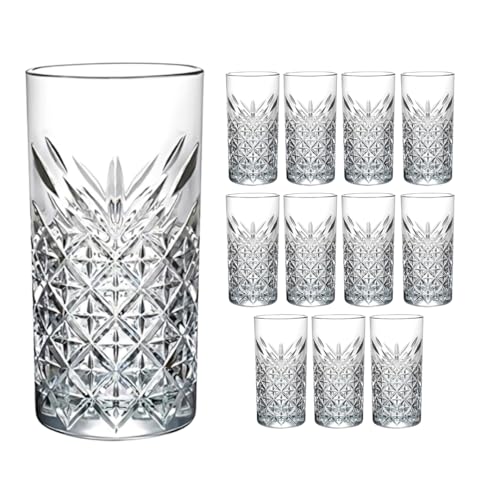 Listado de Vasos de vidrio crisa - los más vendidos. 48 ADIANTE | Juego de 12 Vasos de Vidrio Cortado Timeless, Vasos de Cristal Largos con Diseño Clásico Retro Transparentes Elegantes para Agua, Cerveza, Jugo, Whisky, Cócteles,...