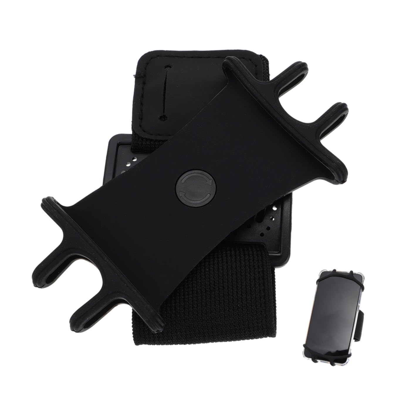 NUOBESTY 16 Pezzi braccialetto del cellulare braccio del cellulare piccolo cinghia del telefono bande Canda per cellulare cinturino da polso per telefono Gel di silice Black