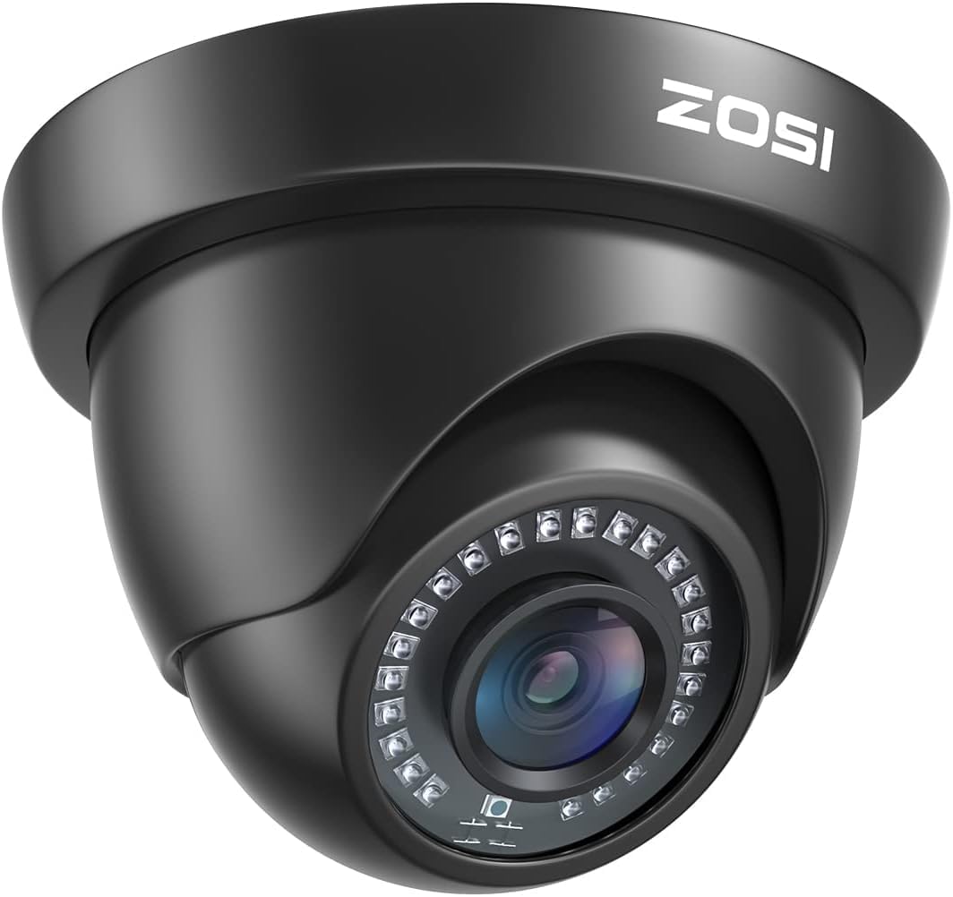 ZOSI 3K Lite Security Camera System Indoor Outdoor,AI Human/Vehicle Detection,Night Vision,Remote Access,4pcs 1080P 1920TVL Weatherproof Surveillance Cameras,H.265+ 8CH CCTV DVR(NO HDD)