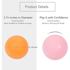 MoonxHome Ball Pit Balls for Kids, 100 pcs 2.15 Thicken Soft Plastic Crush Proof Ball Pit Balls BPA Phthalate Free Toy Balls, Ideal Gift for Christmas, White Blue Light-Blue