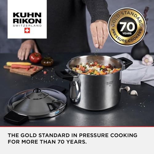 Kuhn Rikon Pressure Cooker Duromatic Inox 6L/24cm Food Steamer with Side Grips. Multi Cooker Hotpot with Auto Lock Lid. Stainless Steel Pot. Instant Cook Pot – 10 Year Kuhn Rikon Cookware Guarantee - Image 4