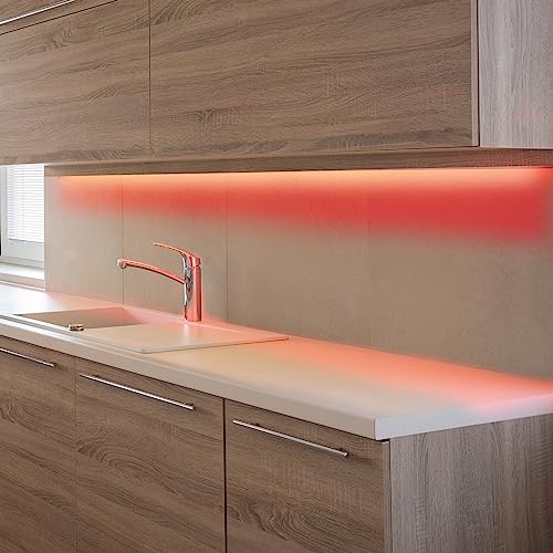Image of XTREME Lit 16.4ft RGBW Color-Changing Indoor LED Light Strip, 12V Adapter, Easy DIY Installation