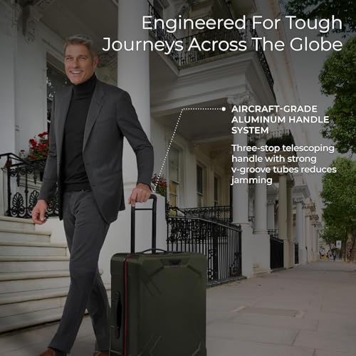 Image of Briggs & Riley 27 Inch Medium Checked Luggage - Hardshell Heavy Duty Travel Suitcase Spinner with TSA Lock - Integrated Garment Compartment System - Torq Collection - Ocean