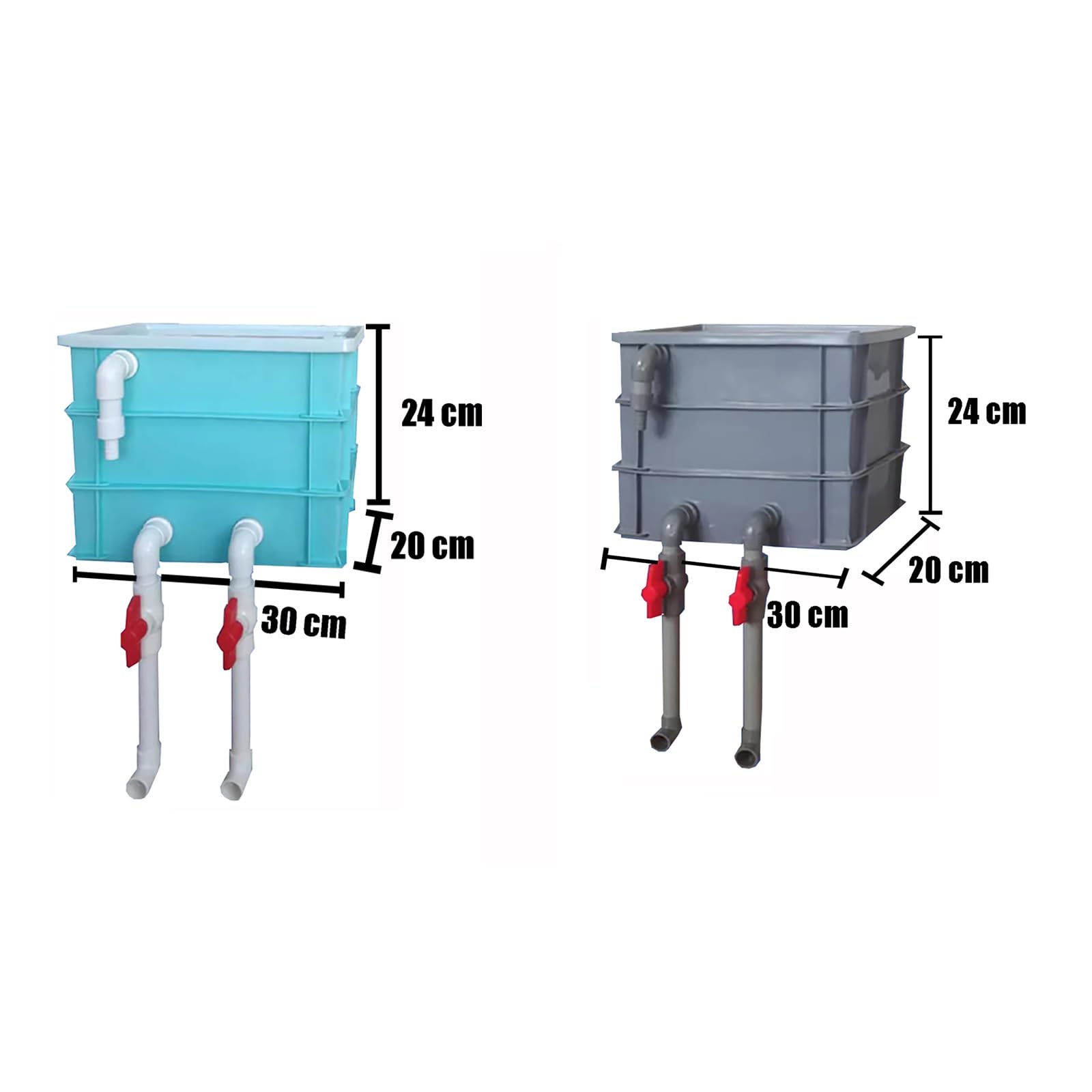 Caja De Filtro para Acuario, Filtro De Gran Capacidad para Peceras Y Estanques Pequeños (Color: Gris, Verde, Tamaño: 30 X 20 X 24