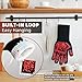 BBQ Gloves, 1472°F Heat-Resistant and Anti Slip Long Grilling Gloves, One Size Fits All, Gift Two Hooks, Excellent Hand and Wrist Protection in The Kitchen/Fireplace/Griddle/Smoker/Fire Pit