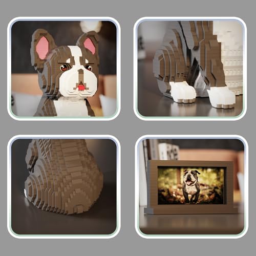 HJPLPXH Animal Dog Model Pet French Bulldog Micro Building Blocks Set (2726 Pieces) with Secret Hidden Storage Box Inside, Ideal for Dog Lovers