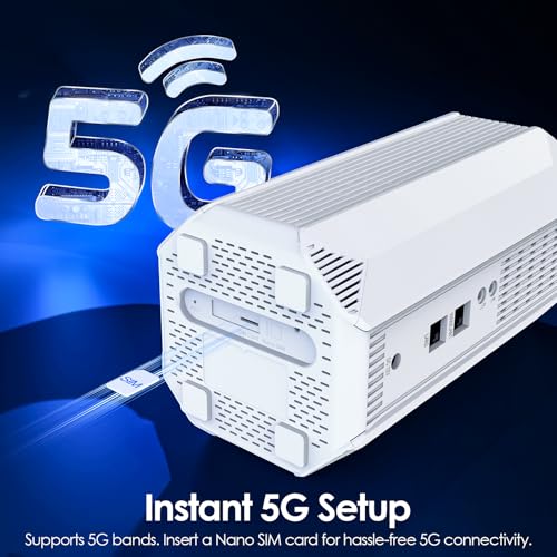 Image of WAVLINK 2026 New 5G NR SA NSA AX3000 WiFi 6 CPE Router with SIM Card Slot, Qualcomn RM520N-GL Module, Dual Band Mesh 5G Router, Gigabit WAN /LAN Ports, 9 x Internal Antennas, WPA3, VPN