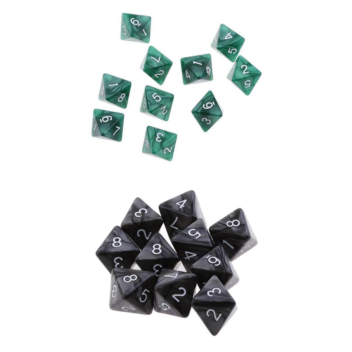 ATORSE® 20pcs Acrylic 8 Sided Dices D8 Polyhedral Dies for D&D RPG MTG Party Supply|Dungeons and Dragons Accessories|Magic: The Gathering Accessories|Tabletop Game Accessories