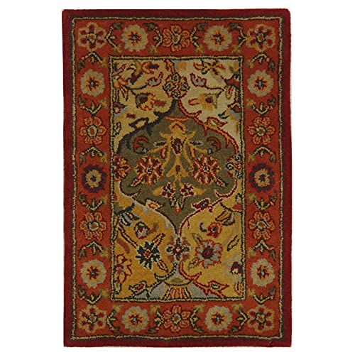 Safavieh Heritage Collection 2' X 3' Multi / Red Hg510B Handmade Traditional Oriental Premium Wool Accent Rug #TOP6