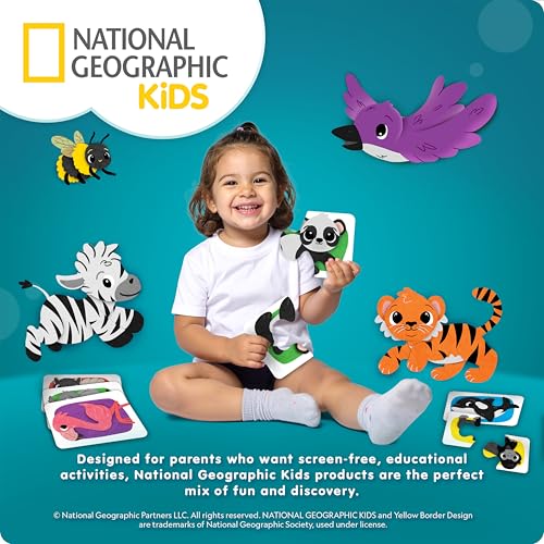 NATIONAL GEOGRAPHIC Kids Jumbo Cardboard Building Blocks – 40 Heavy-Duty Bricks in 3 Sizes, Build & Learn with Game Spinner & Activity Cards for Kids 3+, Indoor Play Construction Toy for STEM Learning - Image 8