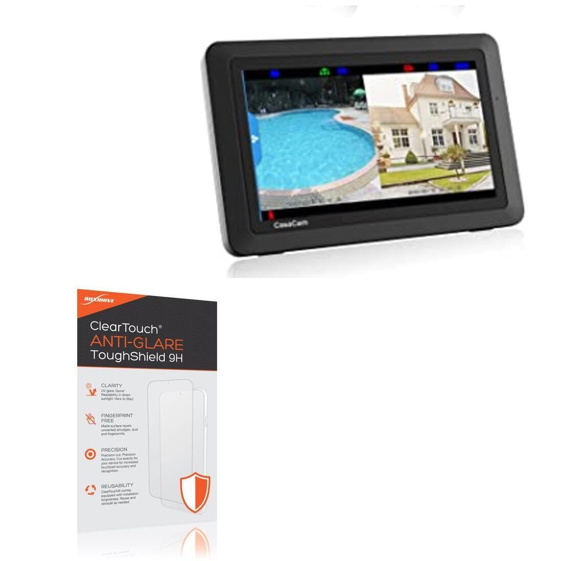 BoxWave Screen Protector Compatible with CasaCam Video Surveillance System VS1002 - ClearTouch Anti-Glare ToughShield 9H (2-Pack), Anti-Glare 9H Tough Flexible Film Screen Protector