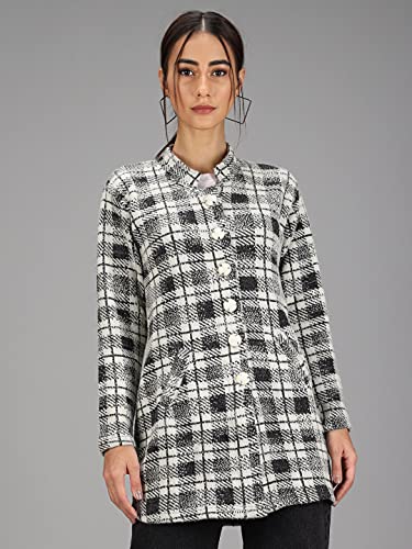 Image of eWools Women's Wool Blend Banded Collar Cardigan Sweaters