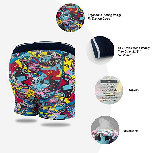 longfor Mens Boxer Briefs Cotton Underwear Comfy Breathable Tagless No Ride-up 6’’ Regular Leg Boxer Briefs with Fly Pack4