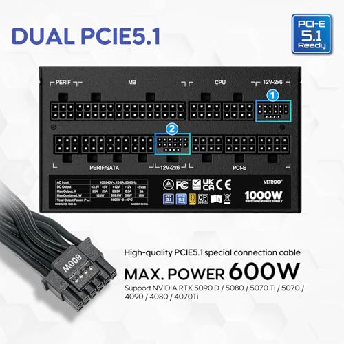Vetroo 1000W電源ATX 3.0 Ready 1000G5 の商品画像 1