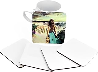 10 Pack Sublimation Blank DIY Customized MDF Square Coaster Hardboard Coaster Sublimation Coaster Blank Coaster 4by4 (10x10cm) (10, Square)