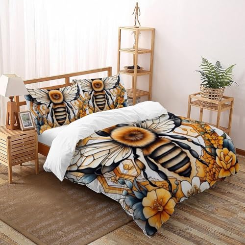Housse de couette 260x220 animaux volants en microfibre douce avec taies